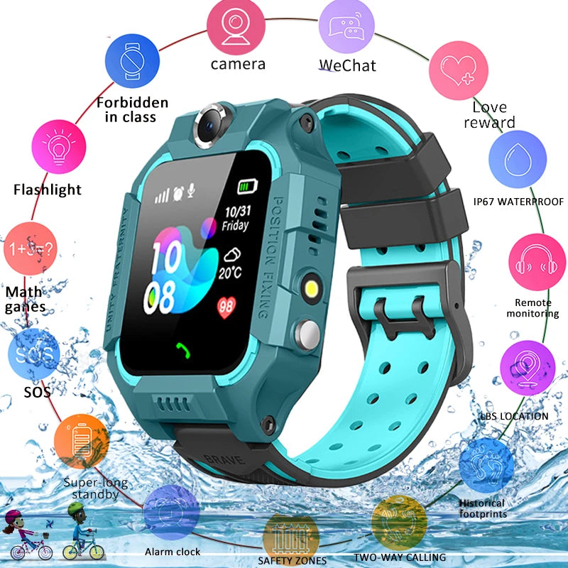 4G kids Smart Watch SOS Waterproof Sim Card Smartwatch for Children Boy Child Watch Girl LBS Location Tracker Clock Phone Call