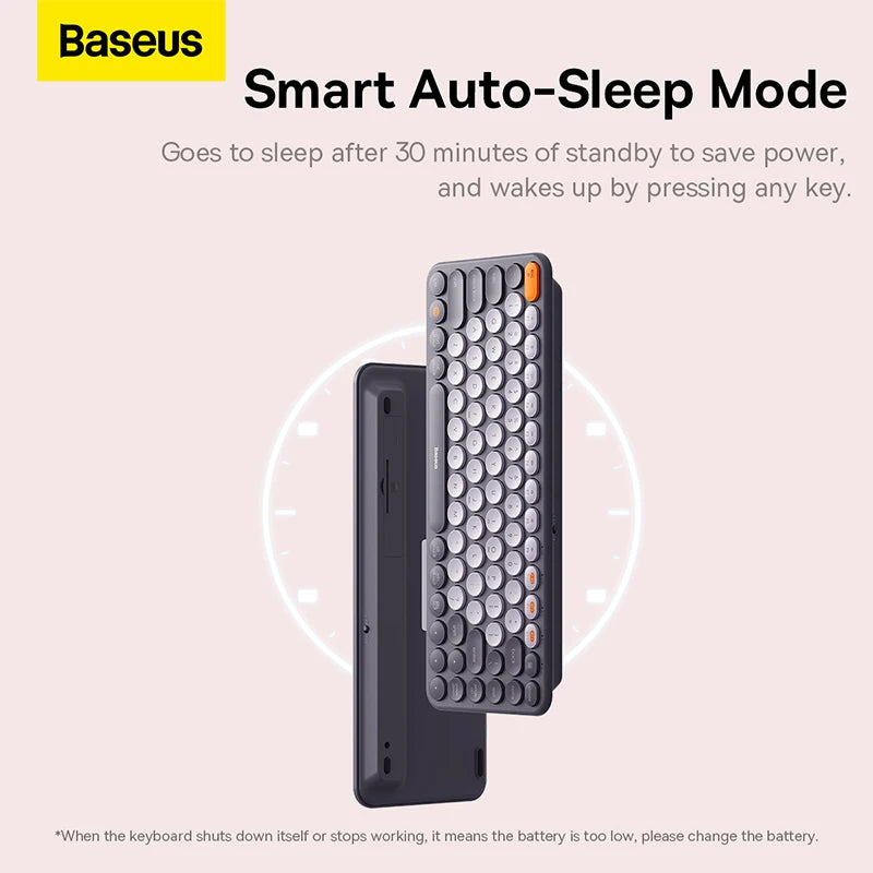 Baseus K01 Bluetooth Wireless Keyboard for MacBook iPad PC Tablet  Laptop  84 Key Mini Slim Dual System 2.4G Silent Keyboard