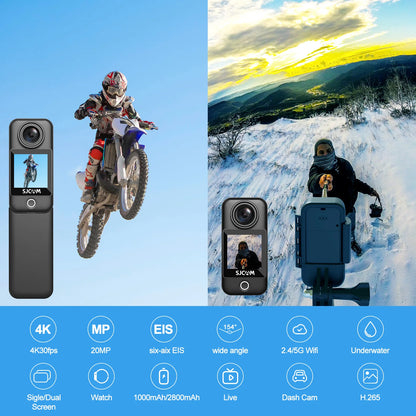 SJCAM C300 Pocket Action Camera 4K FHD With Long Battery Life Video 30M Waterproof 5G WiFi Camera Sport Action Cam