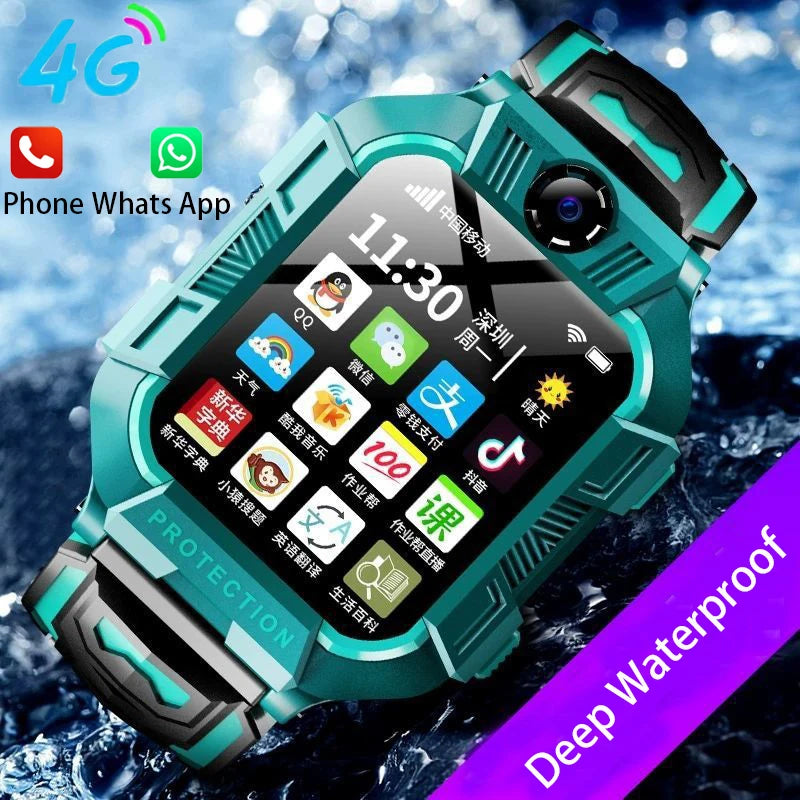 4G kids Smart Watch SOS Waterproof Sim Card Smartwatch for Children Boy Child Watch Girl LBS Location Tracker Clock Phone Call